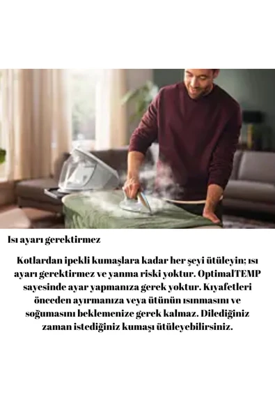 Philips Gelişmiş teknolojisi ve kullanıcı dostu tasarımı ,Perfectcare Buhar Kazanlı Ütü 2100 Watt - 2
