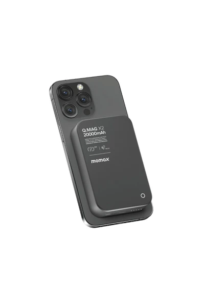 Momax Q.Mag X2 Kablosuz PowerBank MagSafe 20000mAh - Siyah - 3