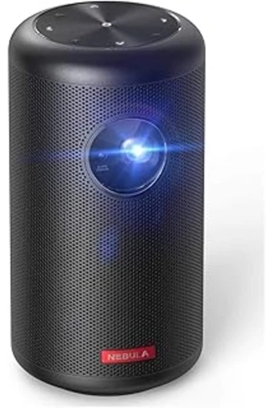 robotrend NEBULA Capsule II Akıllı Taşınabilir WiFi Kablosuz Projeksiyon Cihazı ve Hoparlör, Siyah