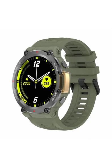 S-LINK W05 Extreme Pro Android-ıos Uyumlu Bluetooth Calling Haki Yeşil Akıllı Saat