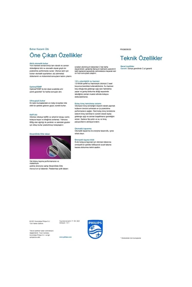 Philips PSG8030/20 Perfectcare 2700 W Buhar Kazanlı Ütü - 7