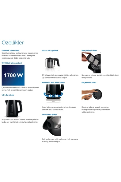 Philips Çay Ustası 1.9 L Çay Makinesi - 8