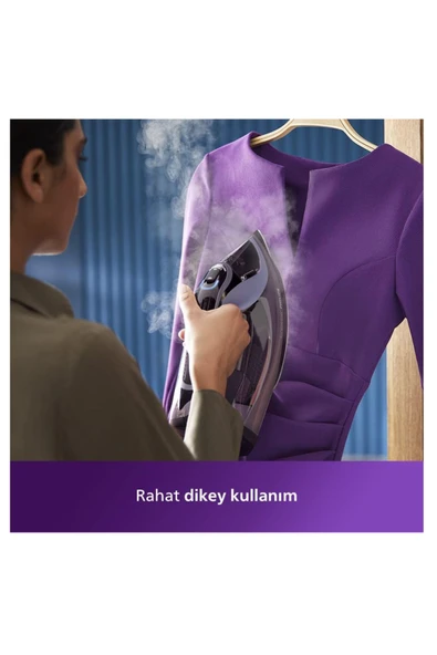 Philips Azur Buharlı Ütü, 3000W, OptimalTEMP, 55 g/dk Sürekli Buhar Mor - 4