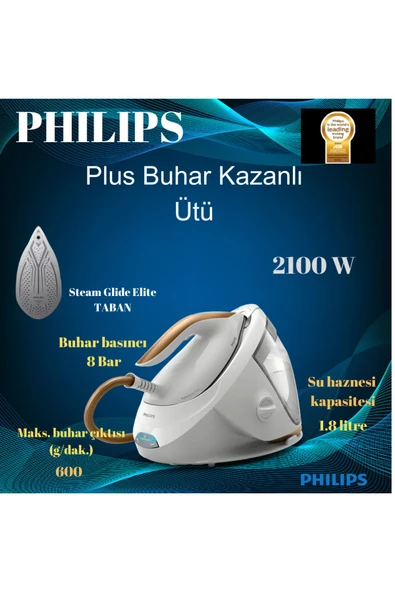 Philips Gelişmiş teknolojisi ve kullanıcı dostu tasarımı ,Perfectcare Buhar Kazanlı Ütü 2100 Watt