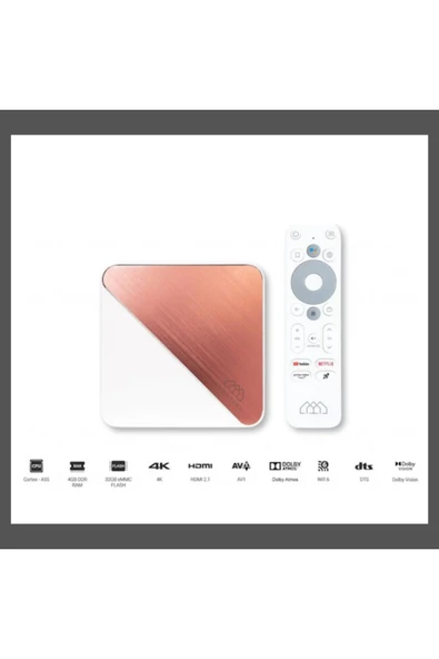 Homatics 4GB Ram/32GB Depolama,4K Plus Lisanslı Android Tv Box Rose Gold - 3