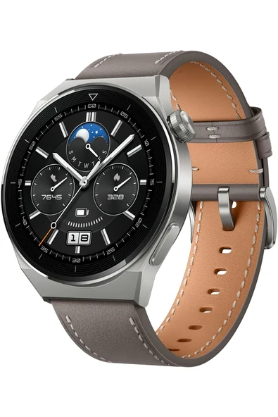 Huawei Watch Gt3 Pro 46 Mm Gps Sesli Görüşme Titanium Kasa Deri Android Ios Iphone Uyumlu Akıllı Saat - 3