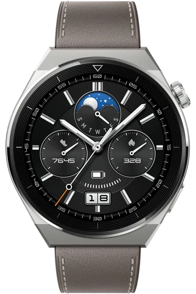 Huawei Watch Gt3 Pro 46 Mm Gps Sesli Görüşme Titanium Kasa Deri Android Ios Iphone Uyumlu Akıllı Saat