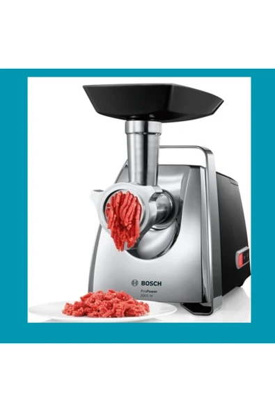 Bosch Vakumlu ayaklar sayesinde kaymadan çalışan Kıyma Makinesi, ProPower, 2000 W, Siyah, Krom - 2