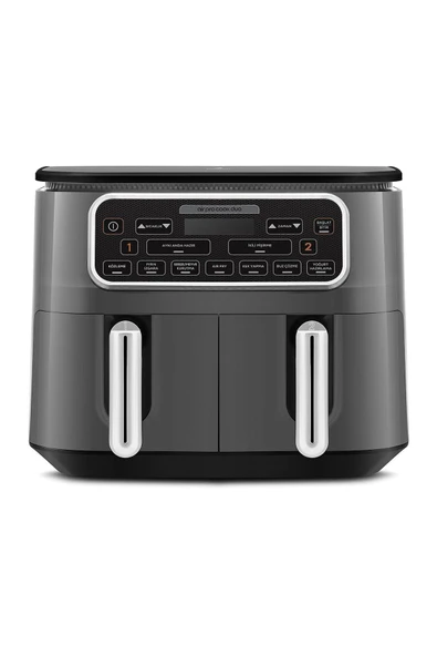 Karaca Air Pro Cook Duo Köz Xxxl 4+4 Litre Airfryer Space Gray 8 Kişilik