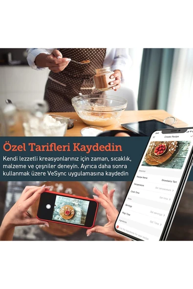 COSORI Cs158-af Akıllı Wifi Uygulama Kontrollü Sıcak Hava Fritözü 5.5 Litre Xxl - 4