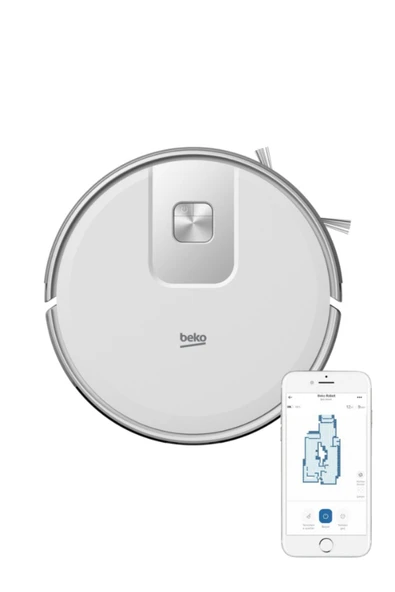 Beko 2700 Pa 3200 mAh, Wi-fi Bağlantısı 170 dk Çalışma Süresi, Islak Kuru Moplu Robot Süpürge, Beyaz