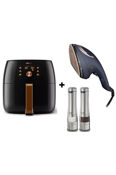 Philips Airfryer Xxl 7.3l Sıcak Hava Fritöz Hd9867 -russell Hobbs 28370-56 Buharlı Ütü +öğütücü