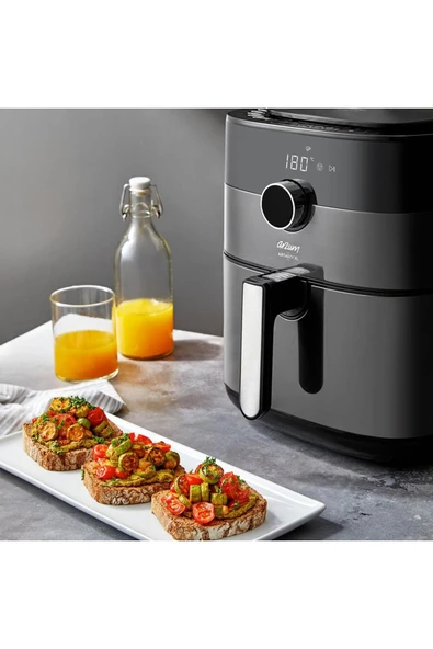 Arzum Airtasty XL 6L Kapasite, Zaman ve Isı Ayarlı Premium AirFryer Sıcak Hava Fritözü Gümüş - 7