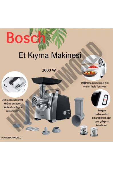 Bosch Kıyma Makinesi ProPower 2000 W Siyah,