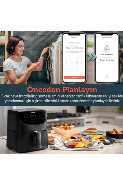 COSORI Cs158-af Akıllı Wifi Uygulama Kontrollü Sıcak Hava Fritözü 5.5 Litre Xxl - 3