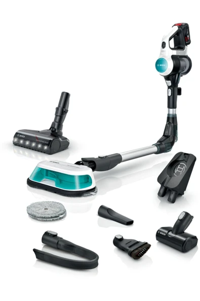 Bosch Unlimited 7 Prohygienic Aqua Beyaz Dik Şarjlı Süpürge - 1