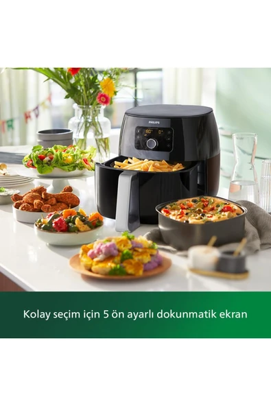 Philips EFSANE Avance Collection Airfryer XXL Fritöz, 1.4kg, 7.3L Kapasite, Siyah, HD9650/90 - 7
