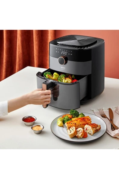 Arzum Airtasty XL 6L Kapasite, Zaman ve Isı Ayarlı Premium AirFryer Sıcak Hava Fritözü Gümüş - 2