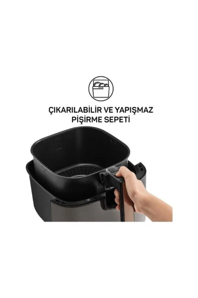 Arzum Yağsız Kızartıcı Airfer 6L XL Büyük Airfryer Otomatik Pişirici 8 Ayrı Mod Et tavuk Balık Hamur İşi - 3