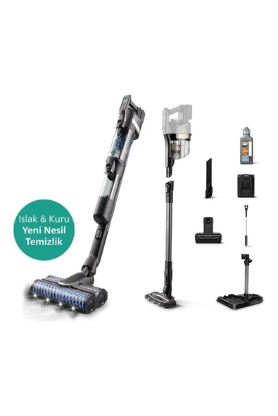 Philips AquaTrio ,XW9383 ,9000 Kablosuz Wet & Dry Vacuum (Islak, Kuru ve Moplu)  Dik Süpürge - 1