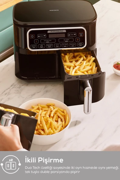 Karaca Air Pro Cook Duo Köz Xxxl 4+4 Litre Airfryer Space Gray 8 Kişilik - 6