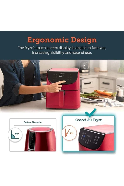 COSORI Sıcak Hava Fritözü Xxl, Yağsız, 5,5 L, 11 Program 1700 W - 8