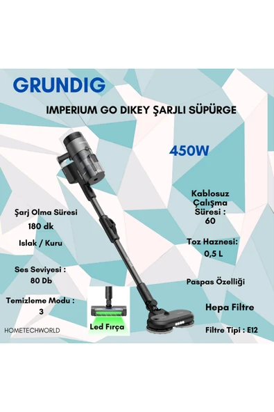 Grundig PRO Dikey Şarjlı Süpürge
