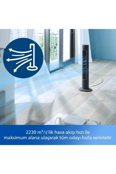 Philips PhilipsZ tchx Kule Tipi Vantilatör Cx5535-11 Eutower Fan Dark Grey , SİYAH - 3