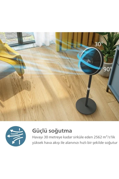 Philips Güçlü ve Ultra 3000 Serisi Sessiz Vantilatör, CX3550/01 Ayaklı Vantilatör - 4