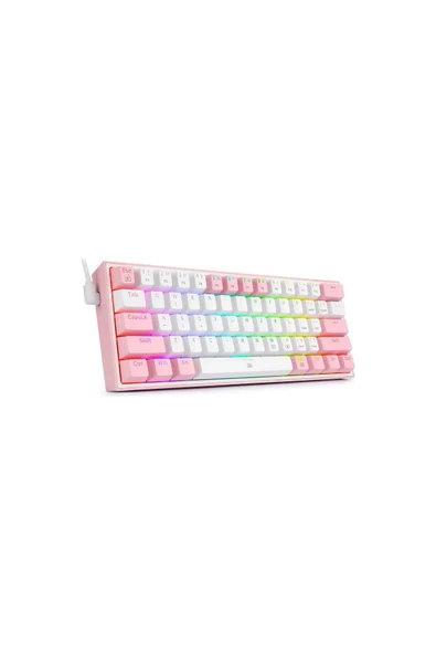 REDRAGON K617-RGB-WP Fızz Rgb Red Swıtch Kablolu Mekanık Q Klavye beyaz-Pembe - 2