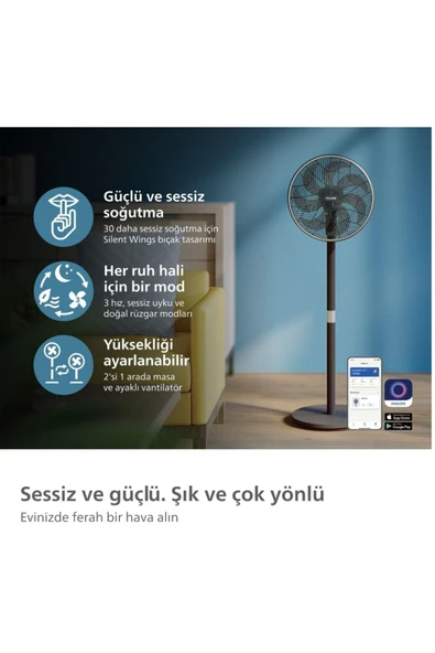 Philips Güçlü ve Ultra 3000 Serisi Sessiz Vantilatör, CX3550/01 Ayaklı Vantilatör - 3