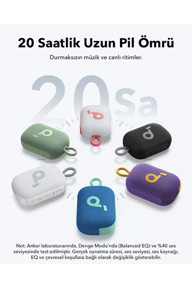 Anker Soundcore Select 4 Go Kablosuz Bluetooth Hoparlör - 20 Saat Ultra Çalma Süresi - Beyaz - A31X1 - 6