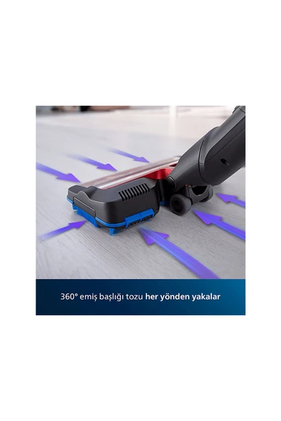 Philips XC7043/01 Şarjlı Dik Süpürge Kırmızı - 2