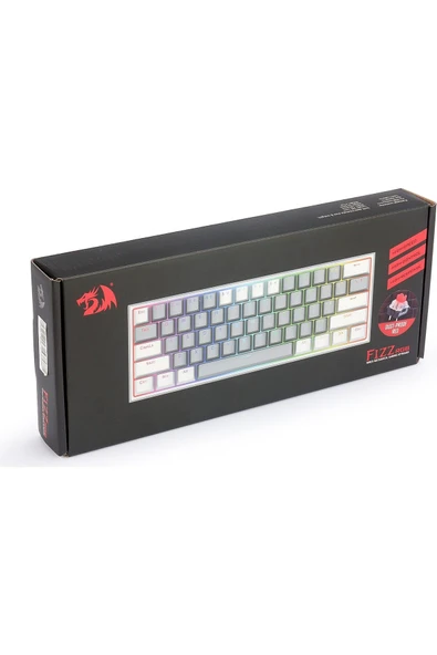 REDRAGON K617-RGB Gw Fızz %60 Kablolu Mekanik Klavye,Türkçe, Red Switch, Gri/beyaz - 5