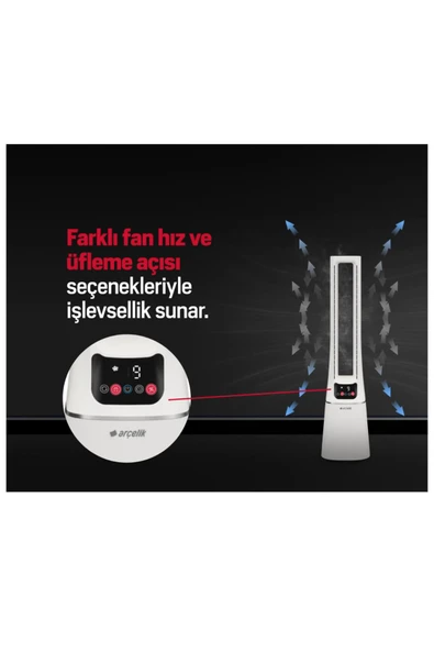 Arçelik HEPA Filtreİi,Otomatik modlu, uyku modulu,iyonizerli HKV Kule Tipi Vantilatör - 7