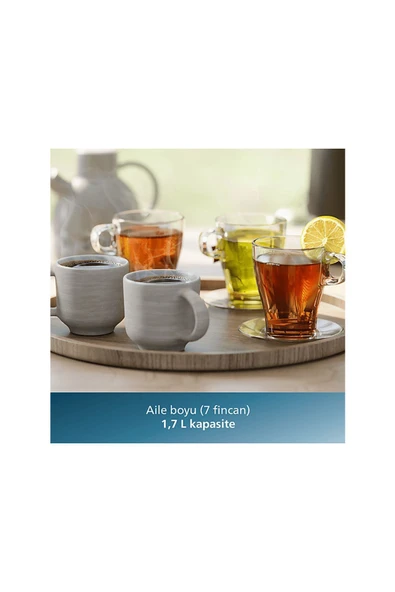 Philips 7000 Serisi Çift Yalıtımlı Su Isıtıcısı, 1,7 Lt Kapasite, Yaylı Kapak, Hızlı Kaynatma, HD9396/90 - 4