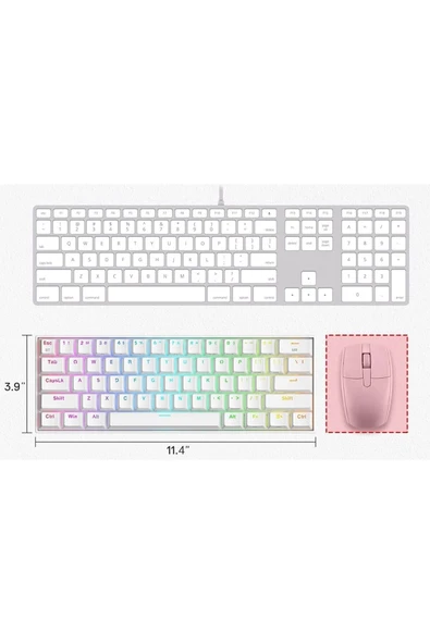 REDRAGON K617-RGB-WP Fızz Rgb Red Swıtch Kablolu Mekanık Q Klavye beyaz-Pembe - 5