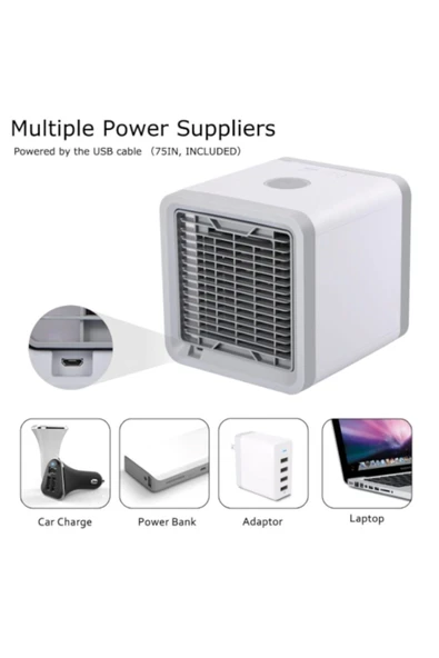 Trendy Shop Mini Klima Portatif Taşınabilir Soğutucu Klima Led Ev Ofis Oto - 6