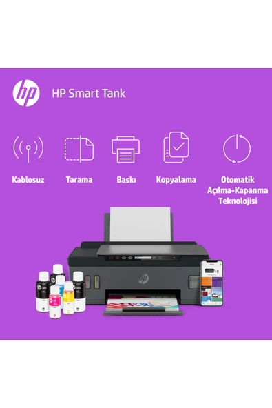 HP Smart Tank 530 Fotokopi Tarayıcı Wi - Fi Mürekkep Püskürtmeli Tanklı Yazıcı - 6