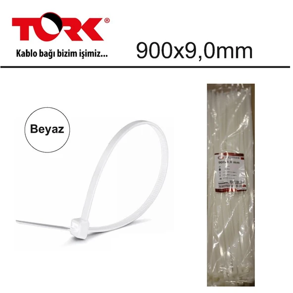 Tork TRK-900-9,0mm Beyaz 100lü Kablo Bağı ürün görseli 1