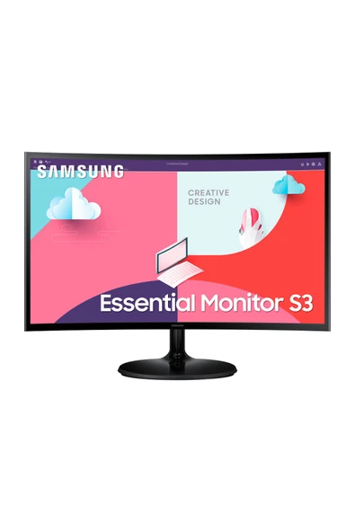 Samsung 24" Essential Kavisli Monitör S3 S36C, C362EAUXUF Siyah - 5