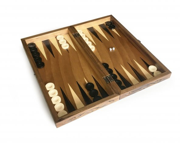 Star Oymalı Masif Ceviz Tavla - 3