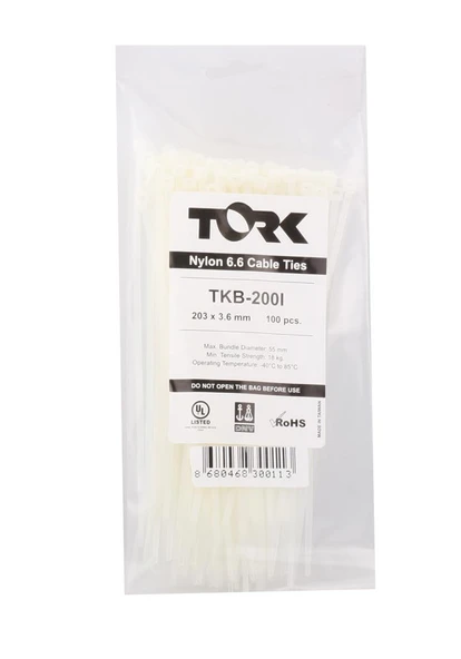 Tork TRK-100-2,5mm Beyaz 100lü Kablo Bağı ürün görseli 1