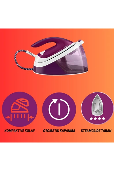 Philips Süper Güçlü Şok Buhar Kazanlı Ütü Hafif Kullanımı Kolay Kireç Önleme 2400w - 3