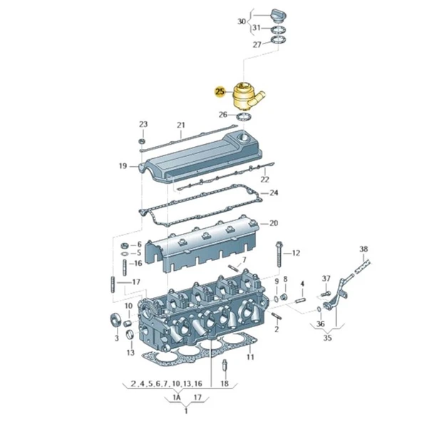 Audi A3 2001-2003 1.6 AKL AEH Motor Yağ Kapak Adaptörü 06A103467E - Resim 2
