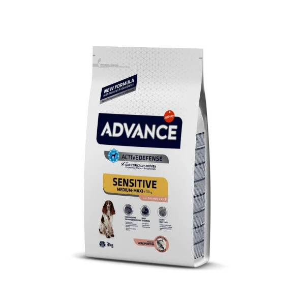 Advance Sensitive Medium Maxi Somunlu Orta Irk  Köpek Maması 3 Kg