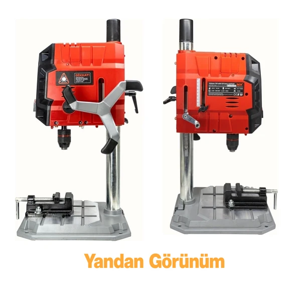 Elektrikli Tezgah Tipi Sütunlu Matkap Mandren 13 mm Dijital Ekran 720 W 2500 Rpm Lazerli Mengeneli - Resim 3