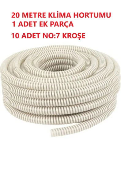 TOPALAKTİCARET Klima Uyumlu Su Tahliye Drenaj Hortumu 5/8- 20 Metre Ek Birleştirme Parça ürün görseli 1