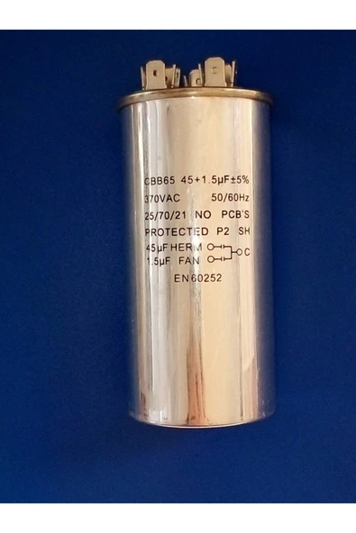 çözümklima Klima Kondansatör 45+1,5 Uf mdf 370 Vac Kapasitör ürün görseli 1