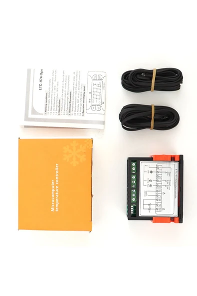 JUANJUAN ETC-974 Sıcaklık Kontrol Cihazı Dijital Ekran Çift NTC Sensörü 100°C 119°C - Resim 6